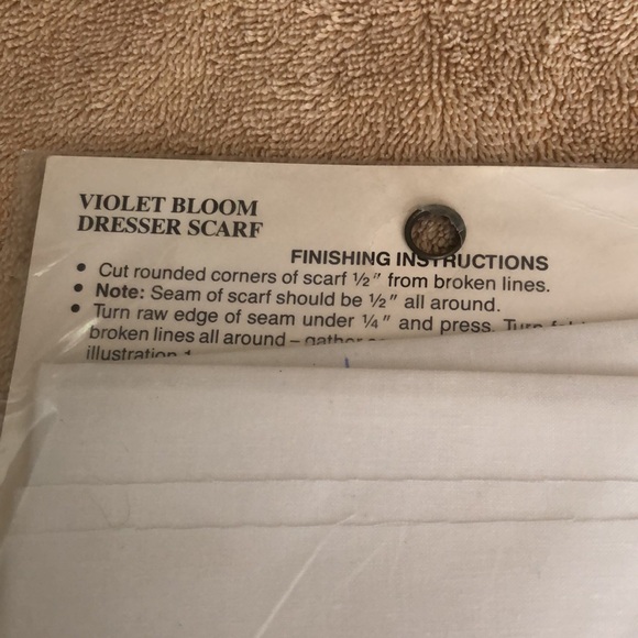 NEW Bucilla Special Edition Dresser Scarf Stamped Embroidery Kit Violet Bloom - Picture 4 of 6